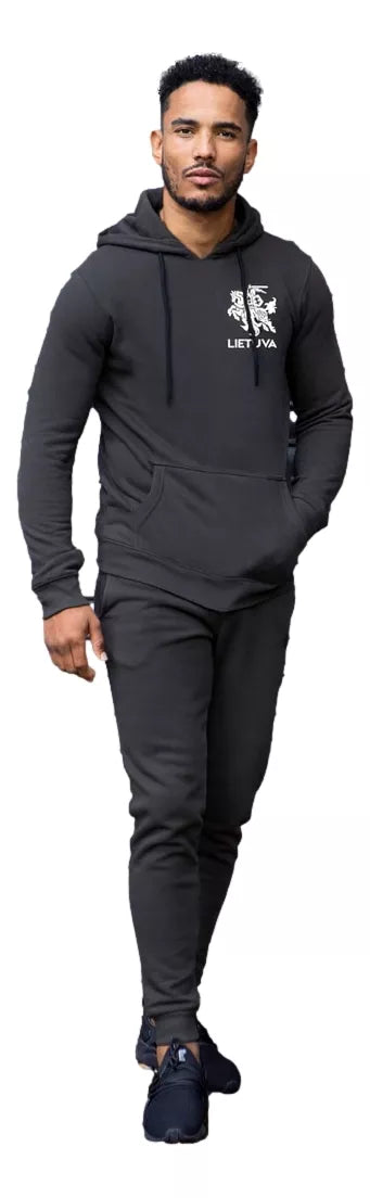 Vyriškas tamsiai pilkas komplektas su gobtuvu Lietuva