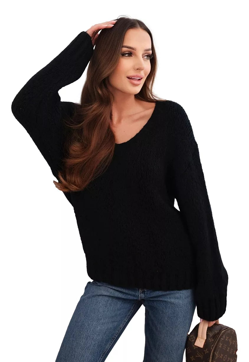 Moteriškas juodos spalvos megztinis Elin