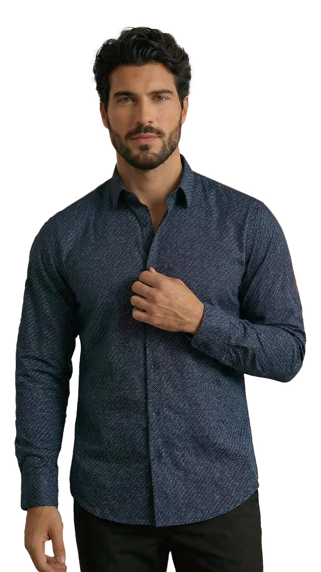 Vyriški tamsiai mėlyni marškiniai Melba