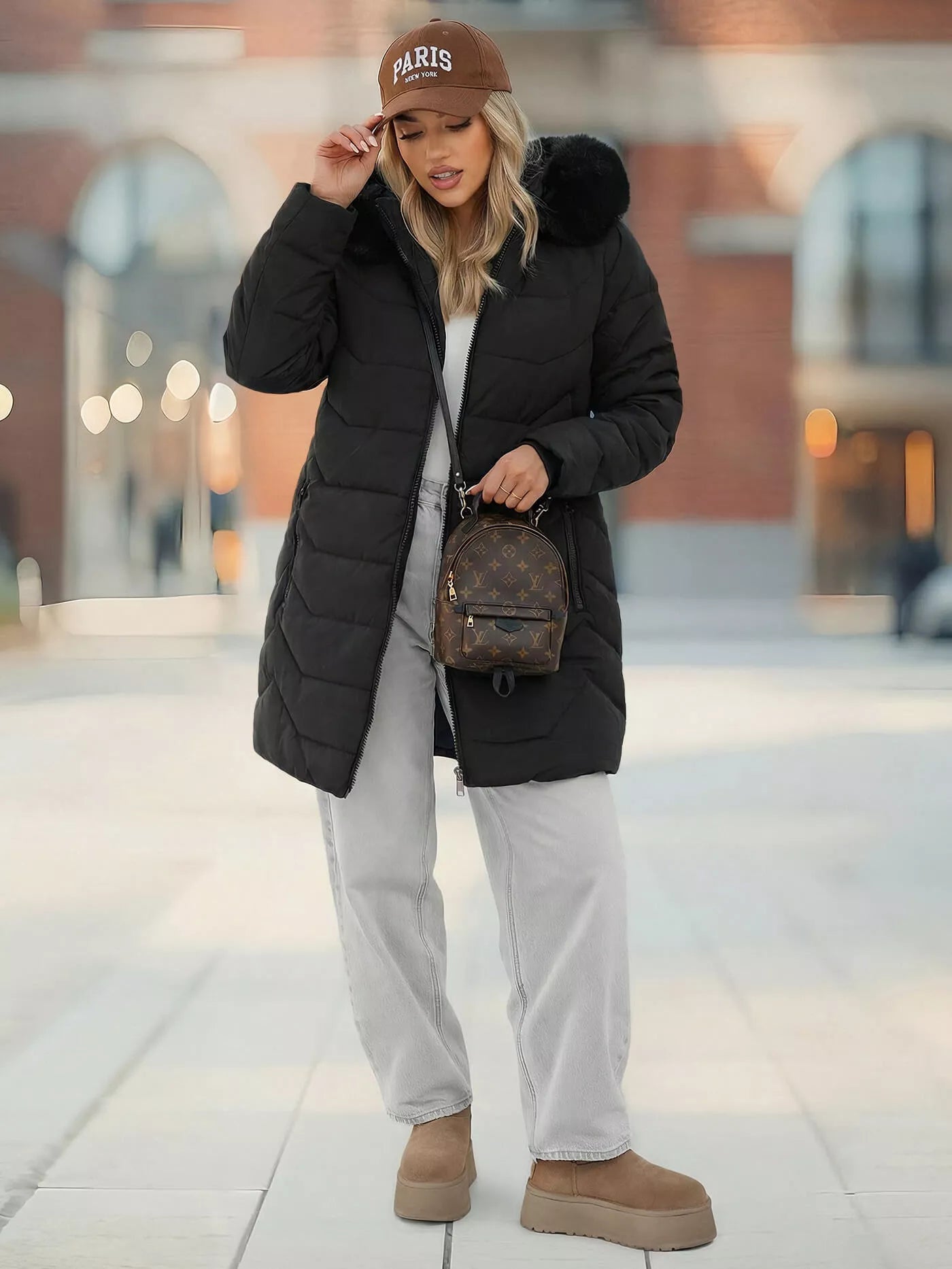 Juoda moteriška žieminė striukė Tamira