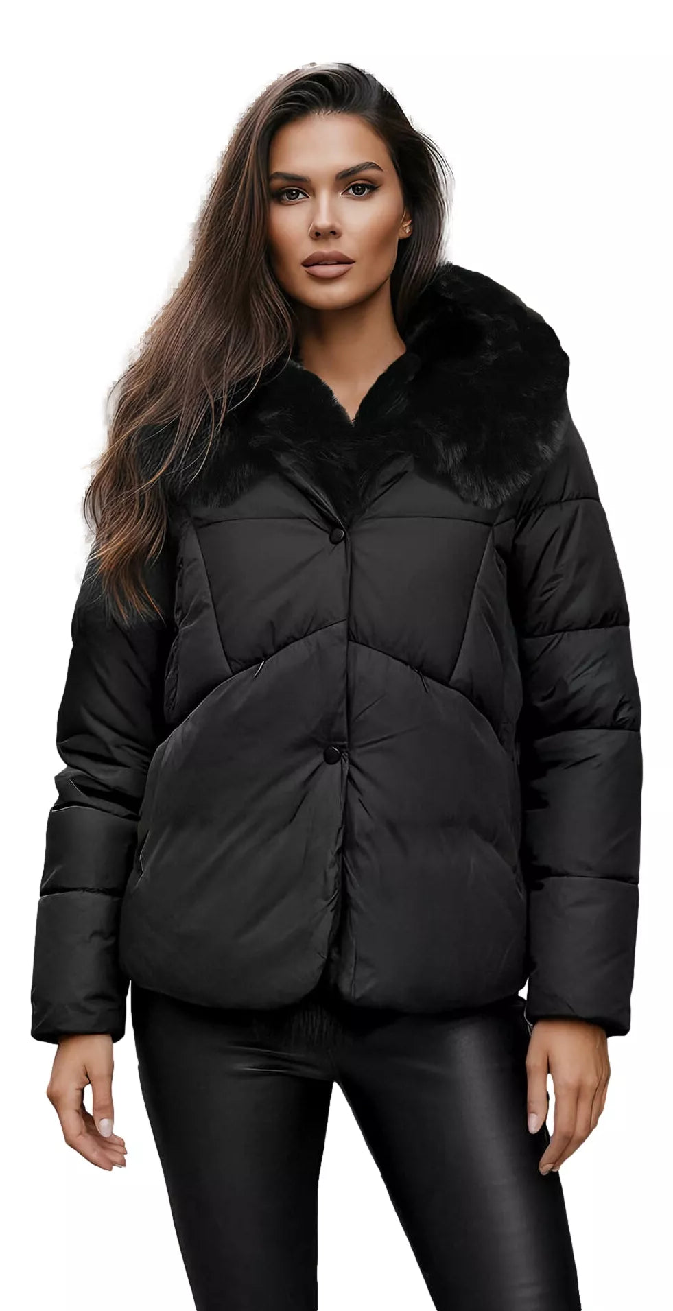 Moteriška juoda žieminė striukė Lota