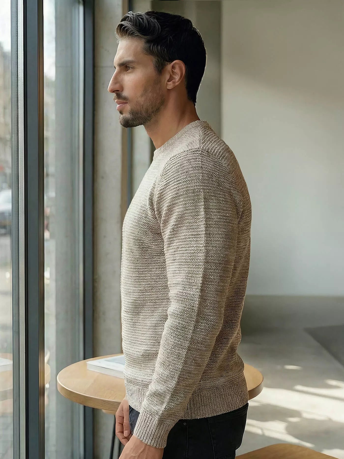 Vyriškas rusvas megztinis Remin