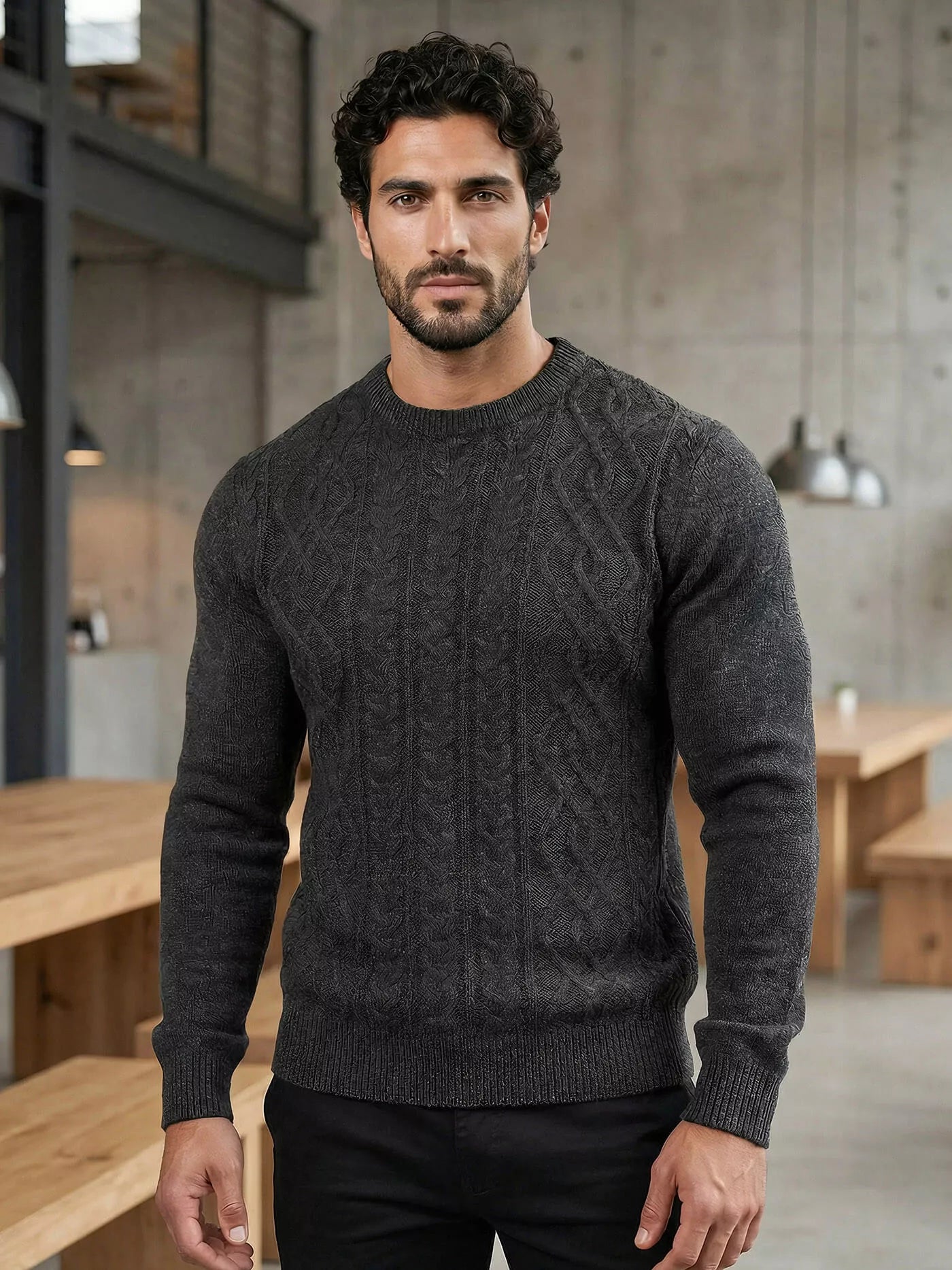 Vyriškas tamsiai pilkas megztinis Wilson