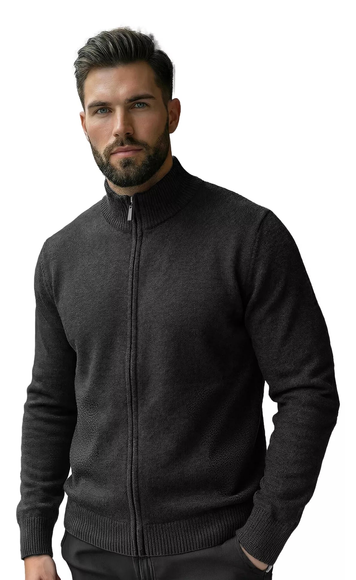 Vyriškas tamsiai pilkas megztinis Nelson