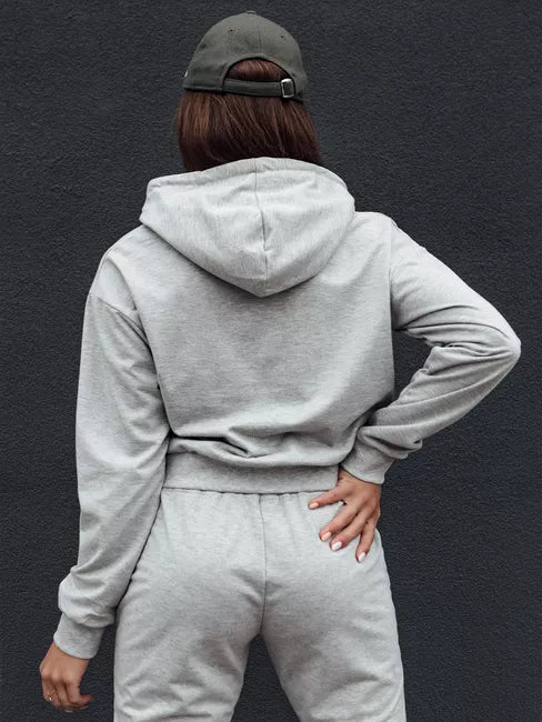 Moteriškas pilkas džemperis su gobtuvu Trend