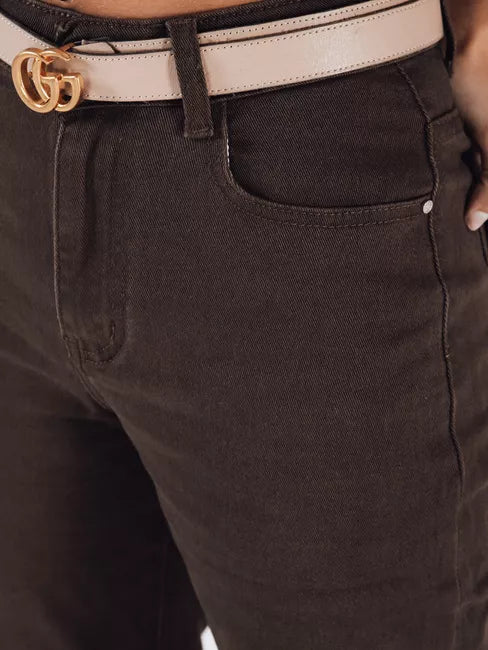 Moteriški tamsiai rudi džinsai Active