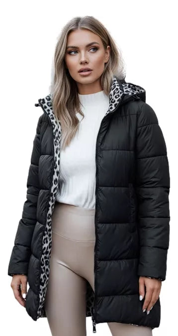 Moteriška dvipusė juoda striukė Brezi