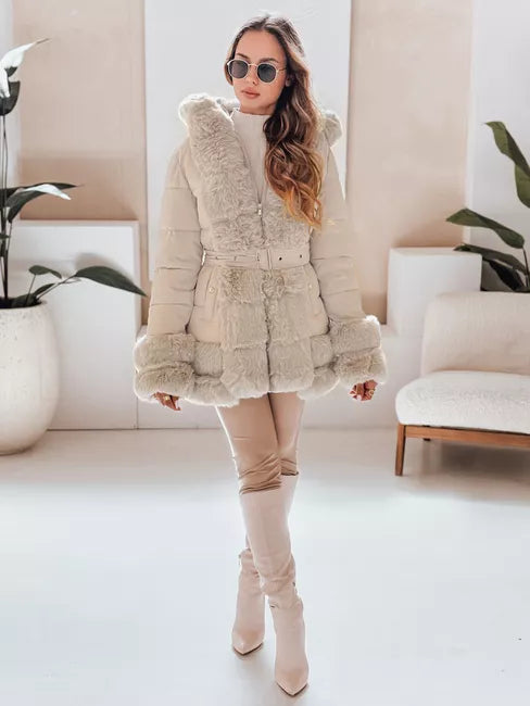 Moteriška rusva striukė su kailiu City