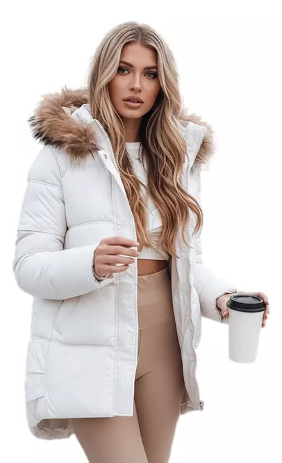 Moteriška žieminė balta striukė Luckry