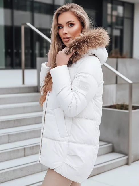 Moteriška žieminė balta striukė Luckry