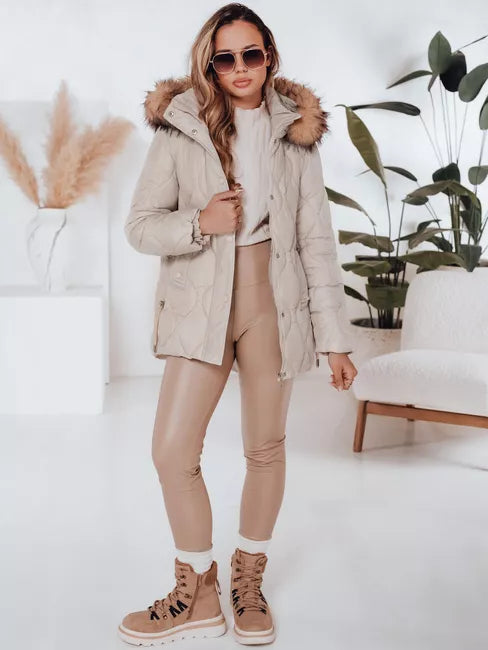 Moteriška šviesiai rusva žieminė striukė Lumor