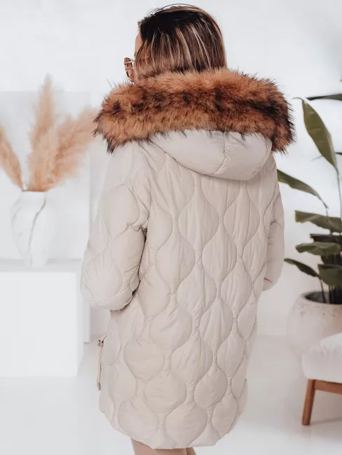 Moteriška šviesiai rusva žieminė striukė Lumor