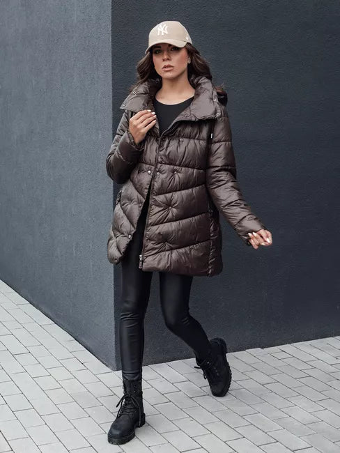 Moteriška tamsiai ruda striukė Bloom