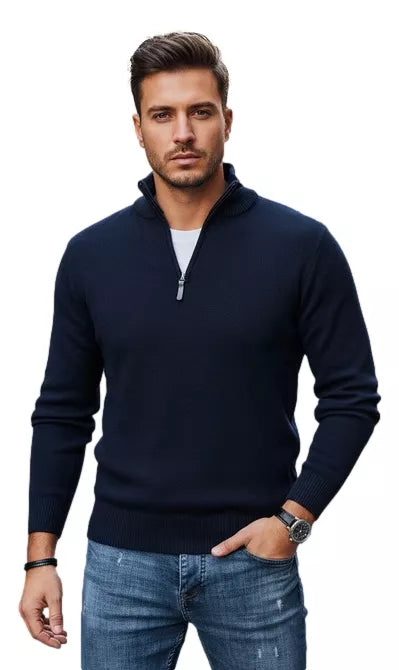 Vyriškas tamsiai mėlynas megztinis Monar