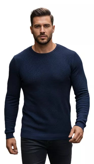 Vyriškas tamsiai mėlynas megztinis Spike