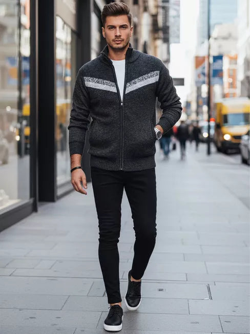 Vyriškas tamsiai pilkas megztinis Garner