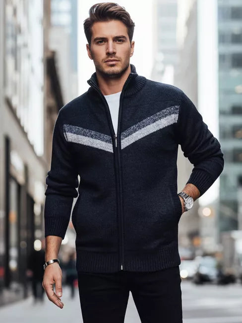 Vyriškas tamsiai mėlynas megztinis Garner