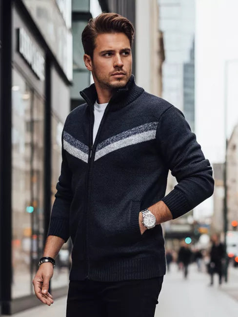 Vyriškas tamsiai mėlynas megztinis Garner