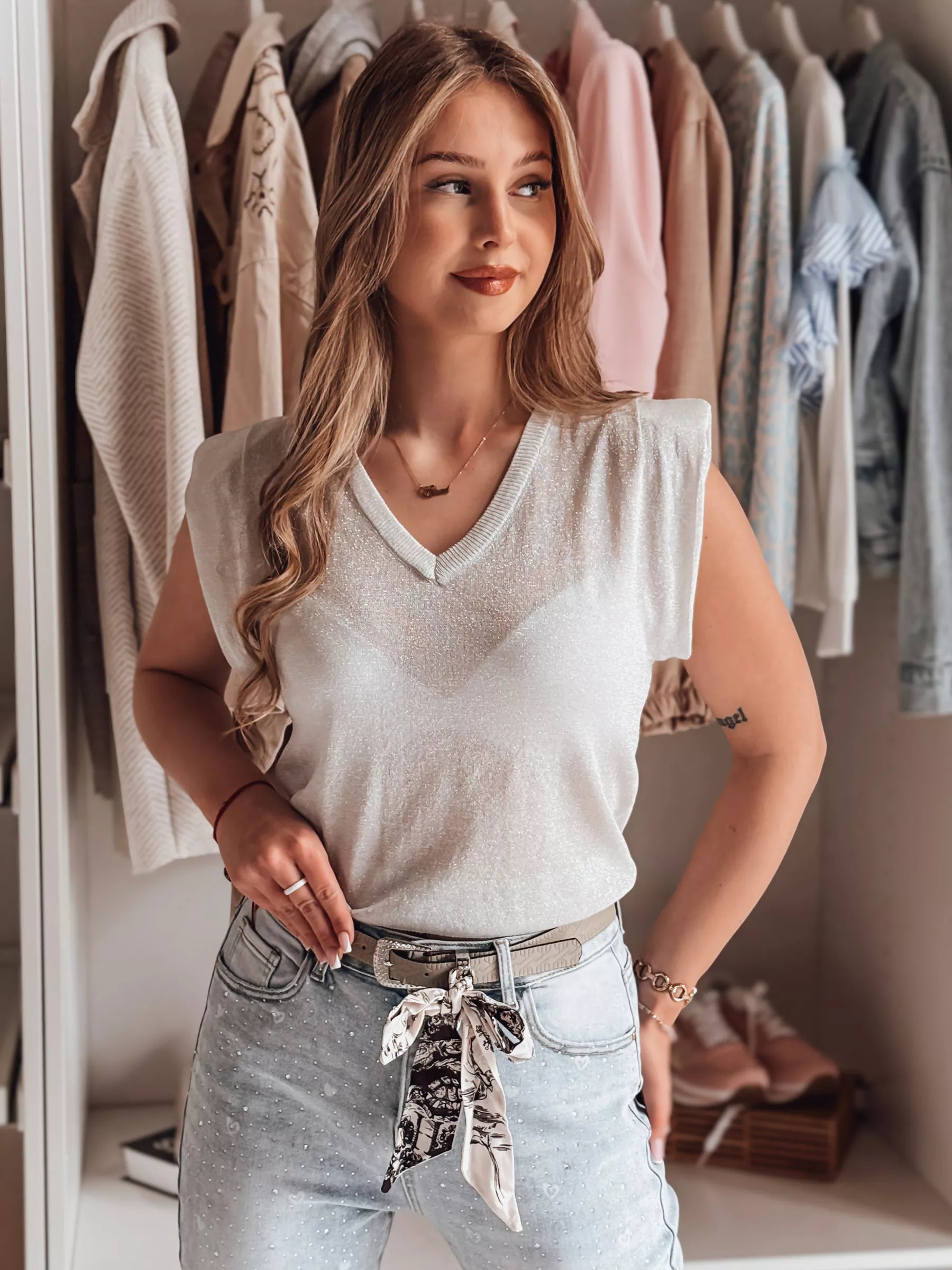 Moteriška švieisiai pilka palaidinė SELFINA