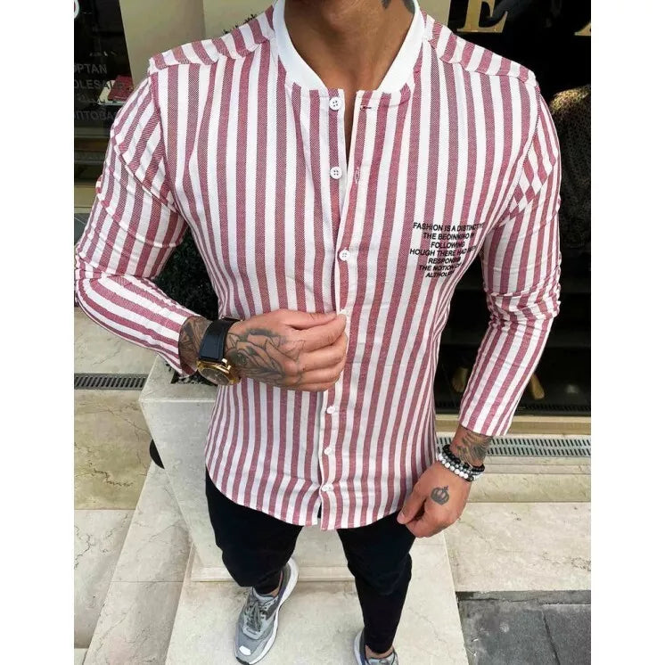 Vyriški dryžuoti raudoni marškiniai Banol