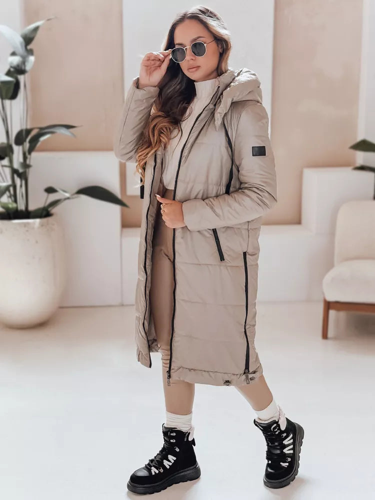 Moteriška ilga rusvos spalvos striukė Orvit