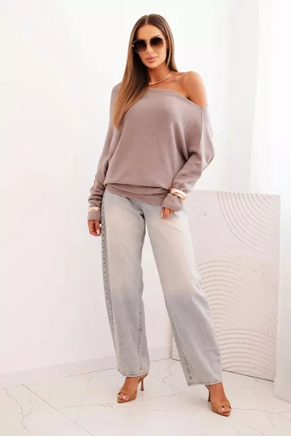 Moteriškas tamsiai rusvas megztinis Anit