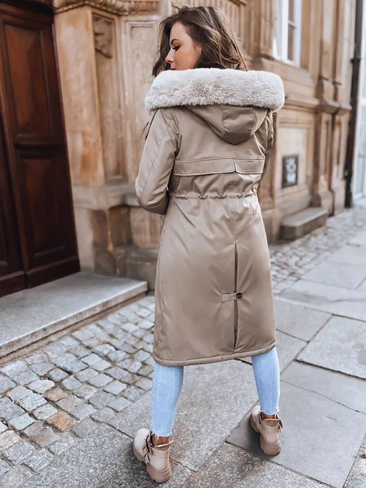 Rusva ilga moteriška striukė Harpe