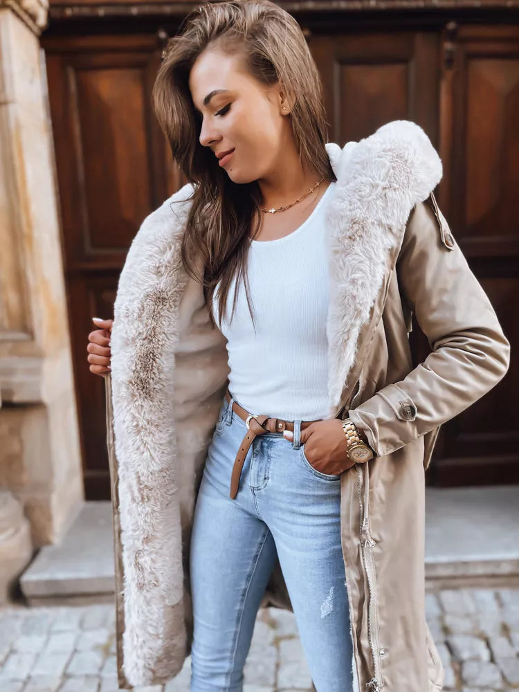 Rusva ilga moteriška striukė Harpe