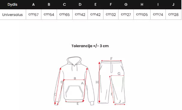 Moteriškas juodas laisvalaikio komplektas Danger