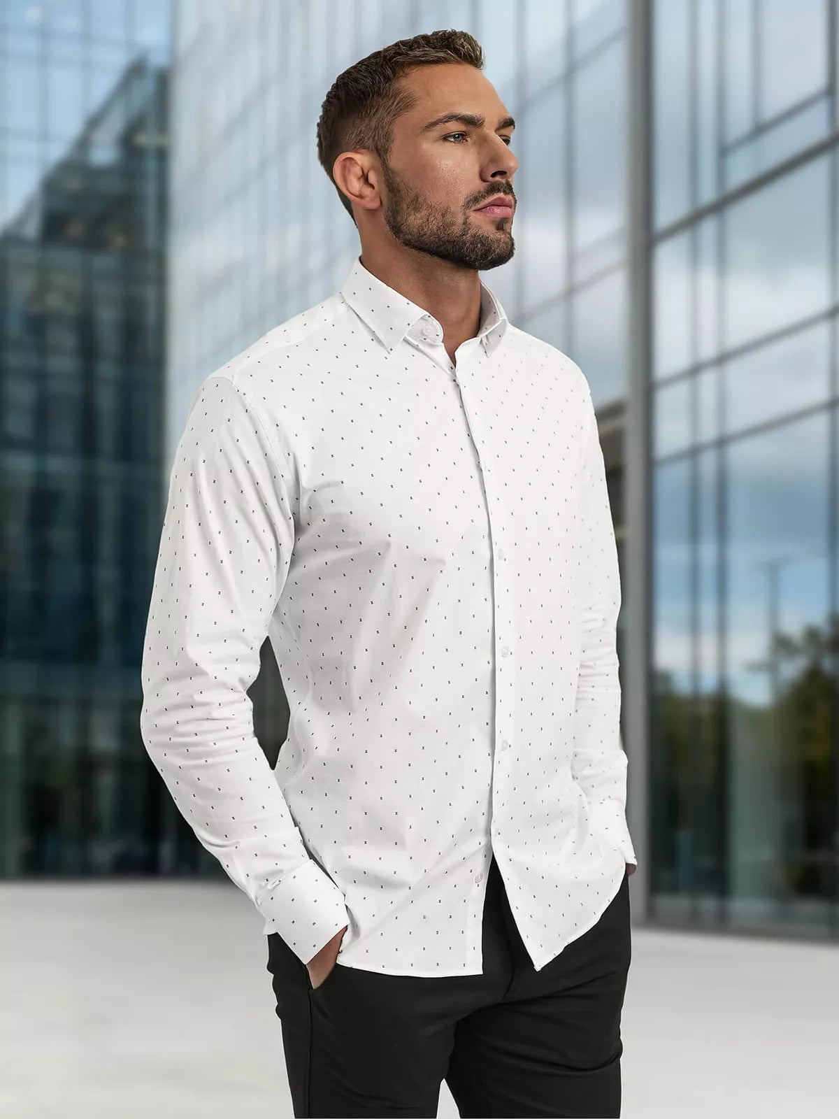 Vyriški baltos spalvos marškiniai Royal