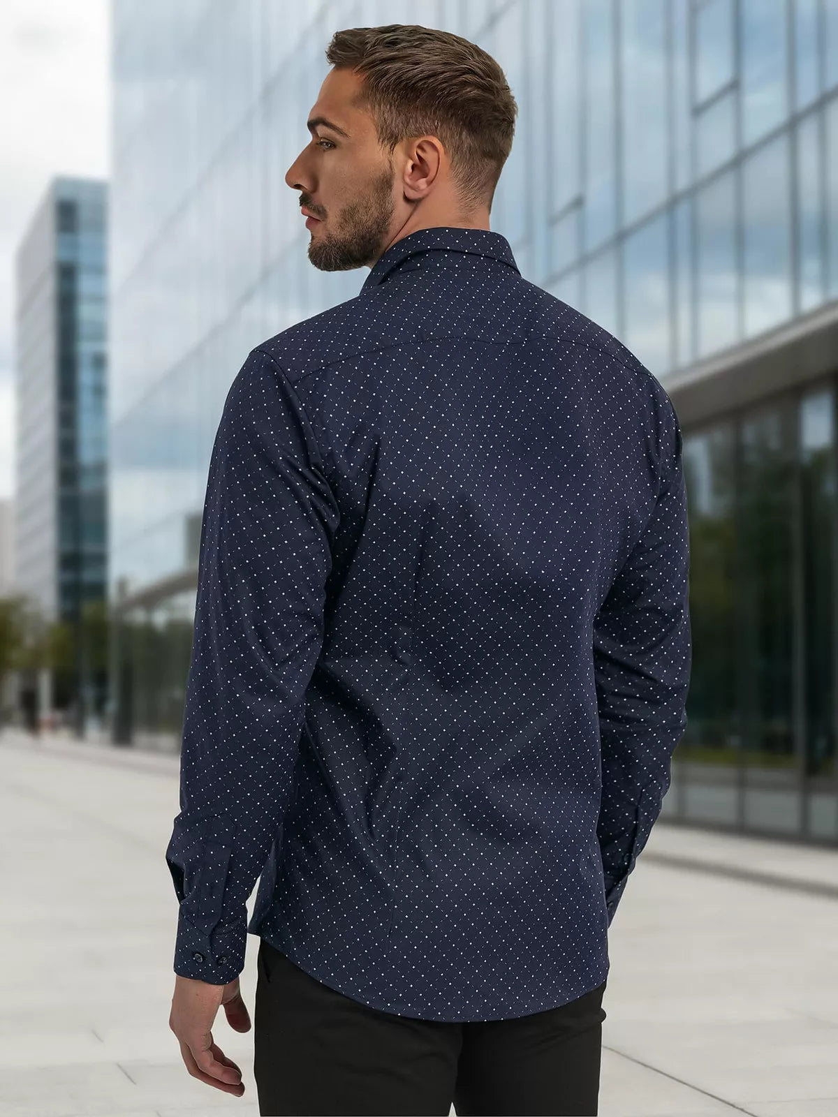 Vyriški tamsiai mėlyni marškiniai Royal