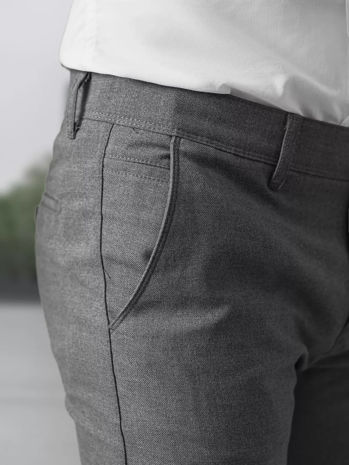 Vyriškos tamsiai pilkos chino kelnės Reno