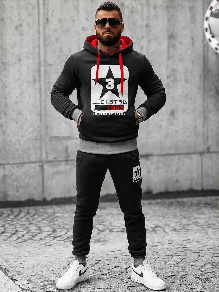 Juodas vyriškas sportinis komplektas Star