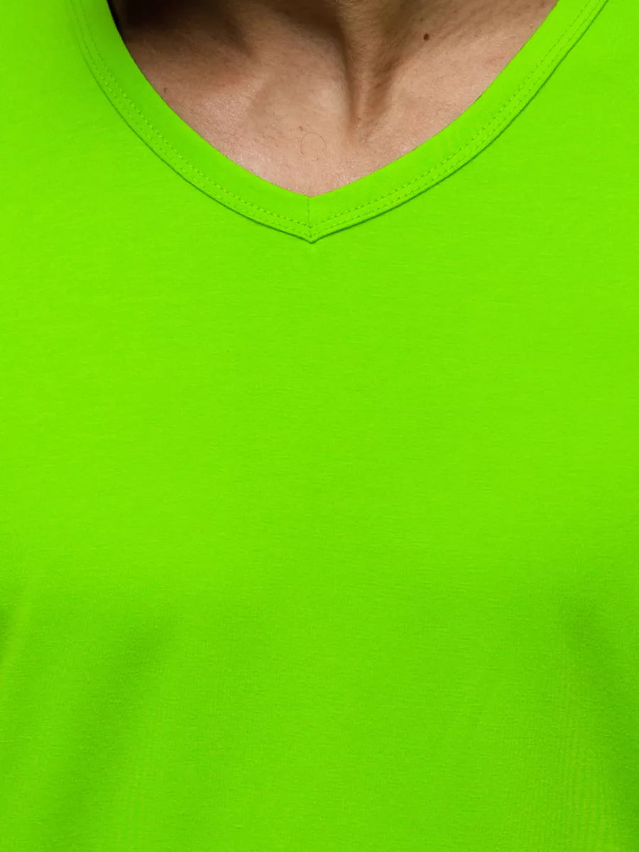 Vyriški žalios neoninės spalvos marškinėliai Dimel