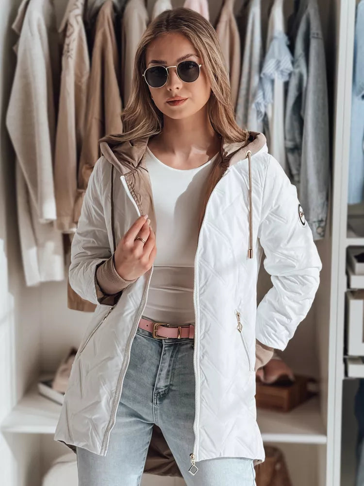 Balta moteriška dygsniuota striukė Merina