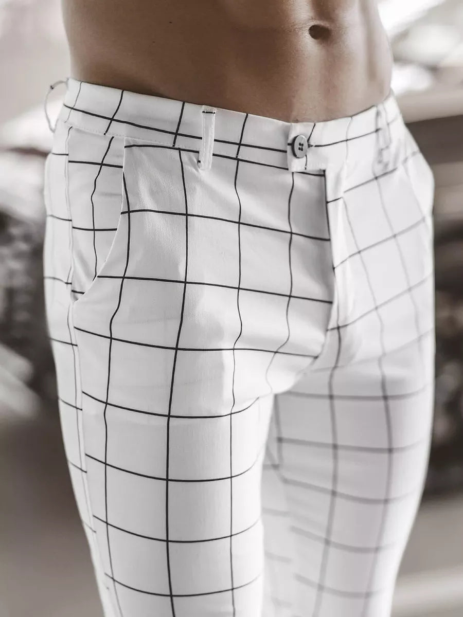 Baltos vyriškos kelnės Karlin