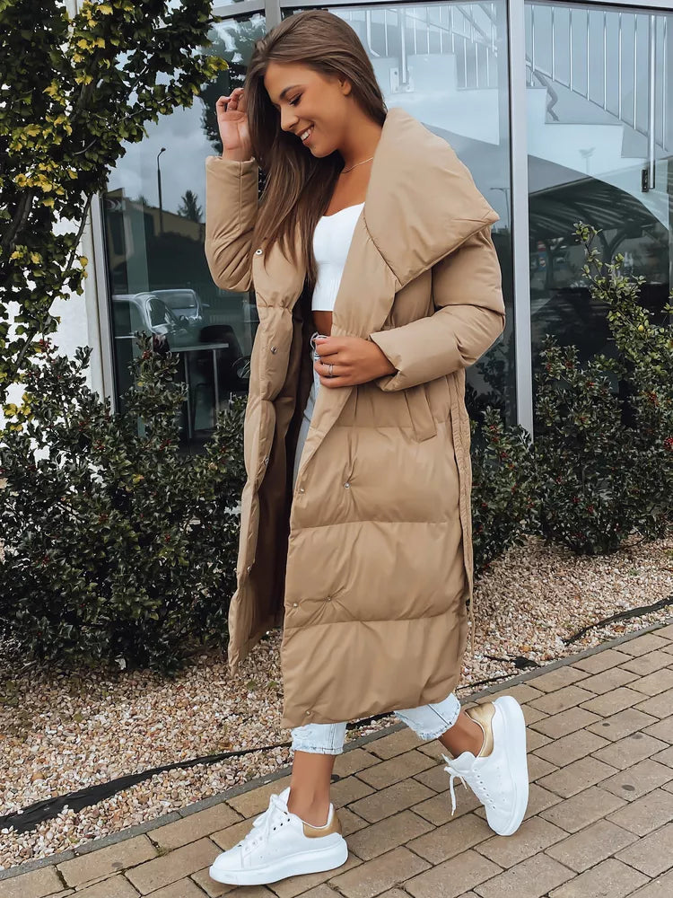 Smėlio spalvos moteriška dygsniuota striukė Favi