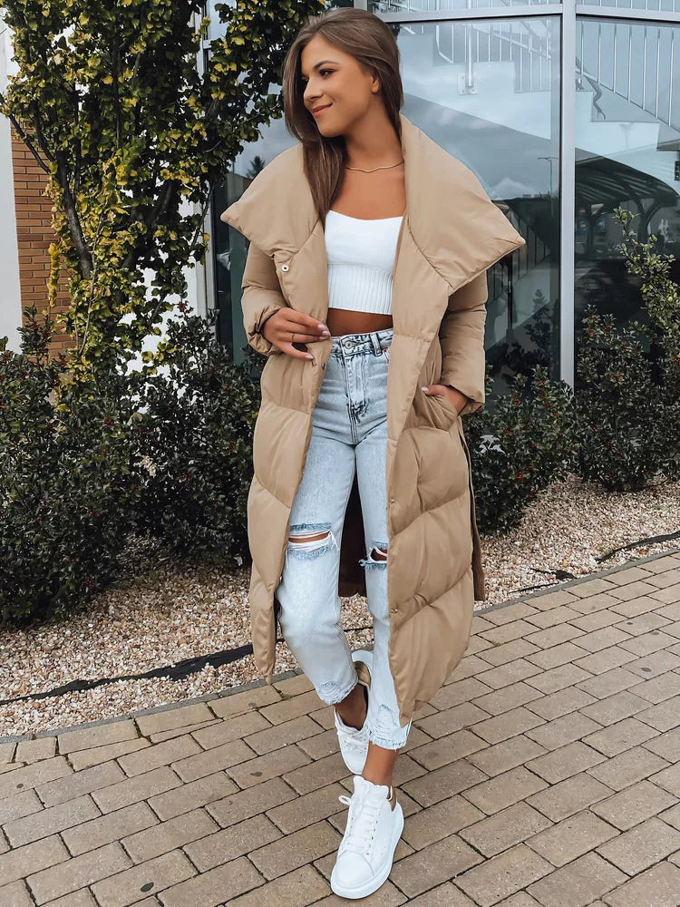 Smėlio spalvos moteriška dygsniuota striukė Favi