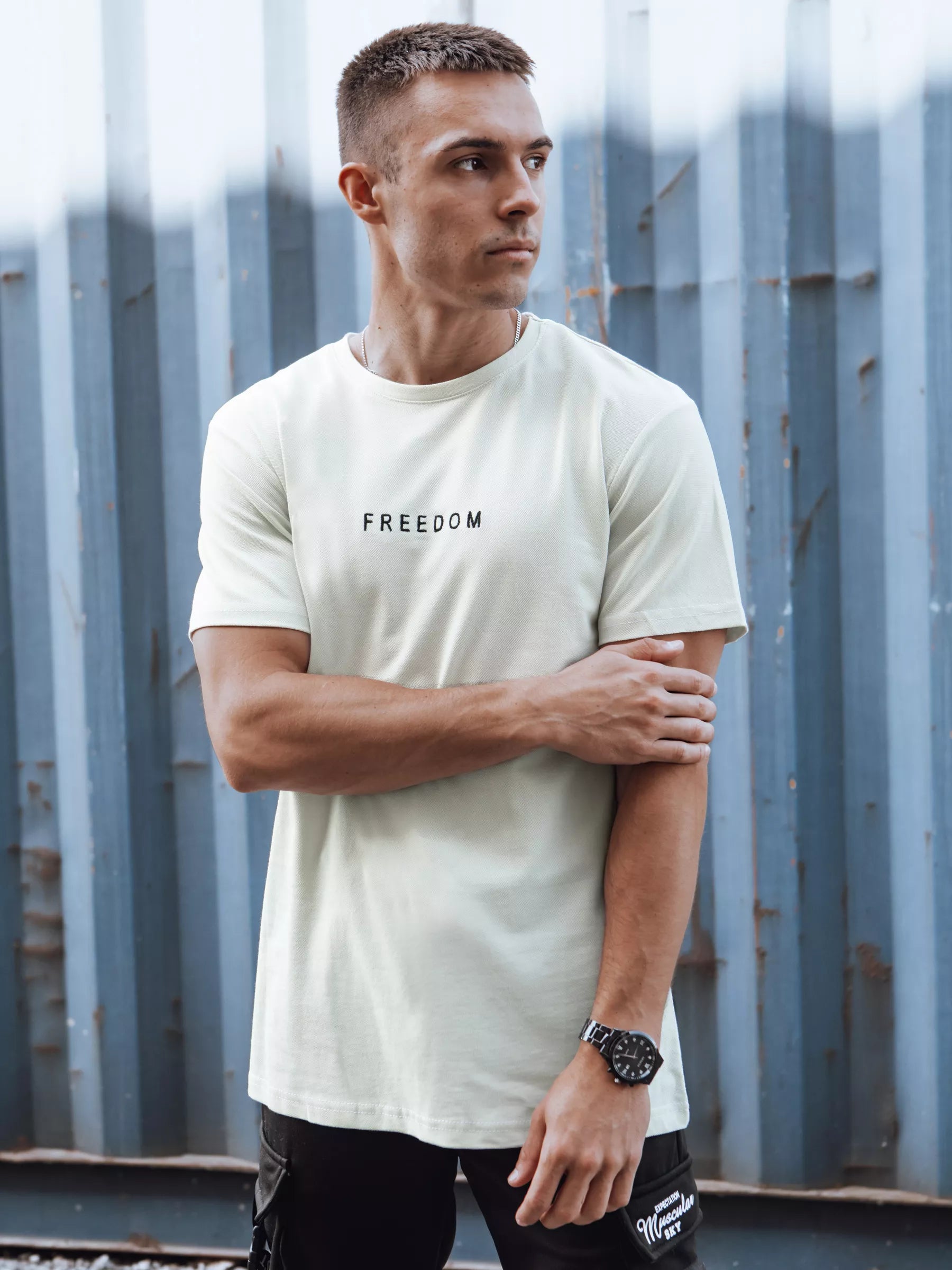 Rusvi vyriški marškinėliai Freedom