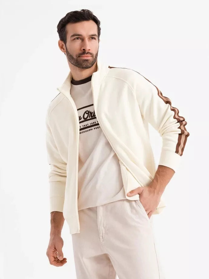 Vyriškas rusvos spalvos megztinis aukštu kaklu Olin