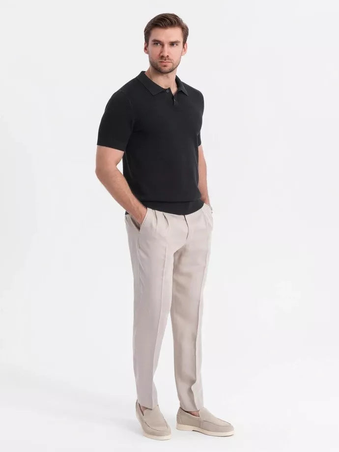 Vyriški juodos spalvos polo marškinėliai Swing