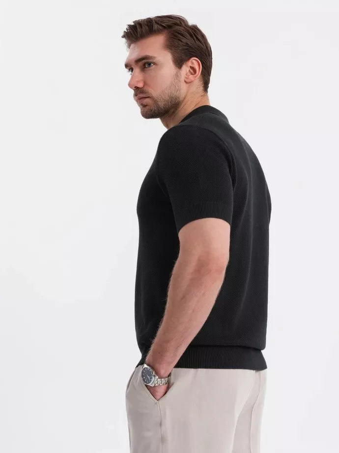 Vyriški juodos spalvos polo marškinėliai Swing