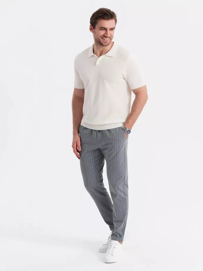 Vyriški baltos spalvos polo marškinėliai Swing