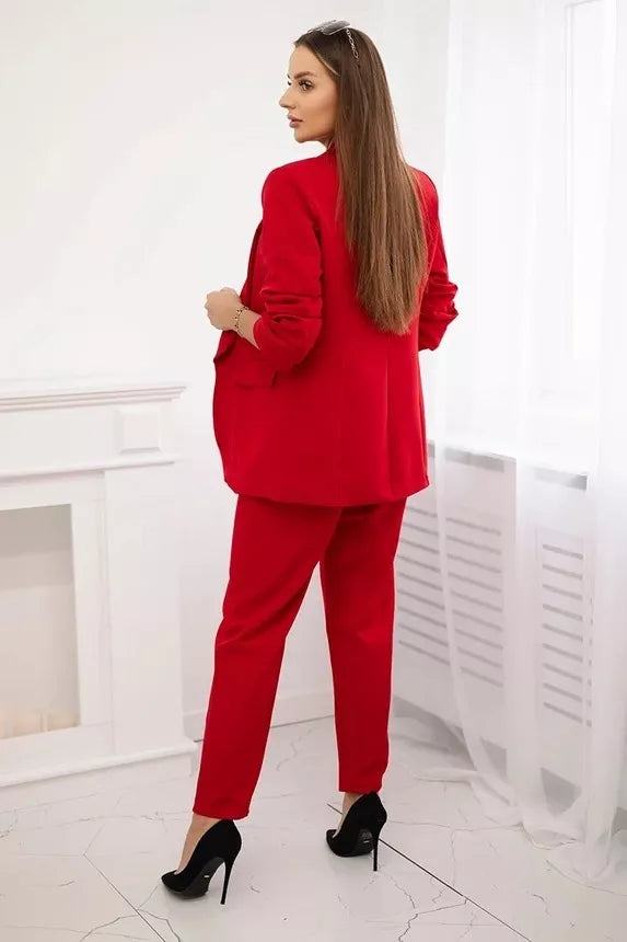 Elegantiškas moteriškas raudonos spalvos komplektas Silva