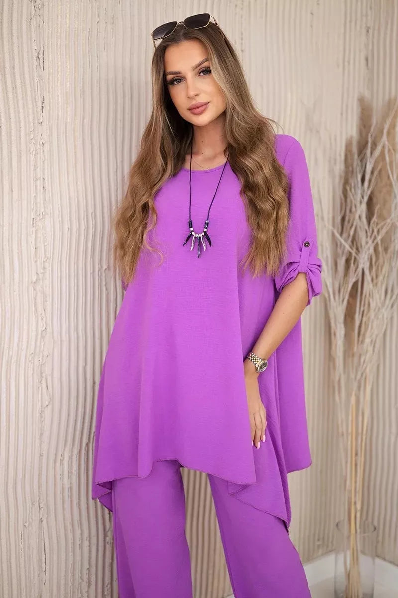Moteriškas violetinės spalvos komplektas Elis