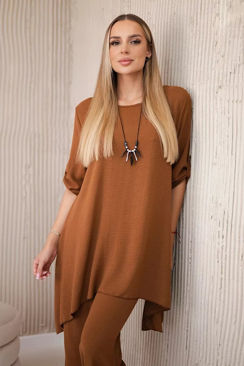 Moteriškas rudos spalvos komplektas Elis