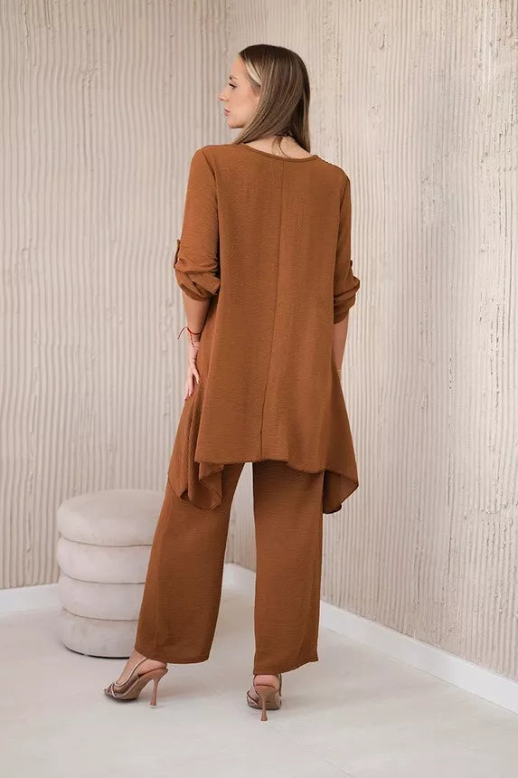 Moteriškas rudos spalvos komplektas Elis