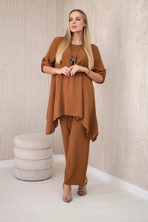 Moteriškas rudos spalvos komplektas Elis