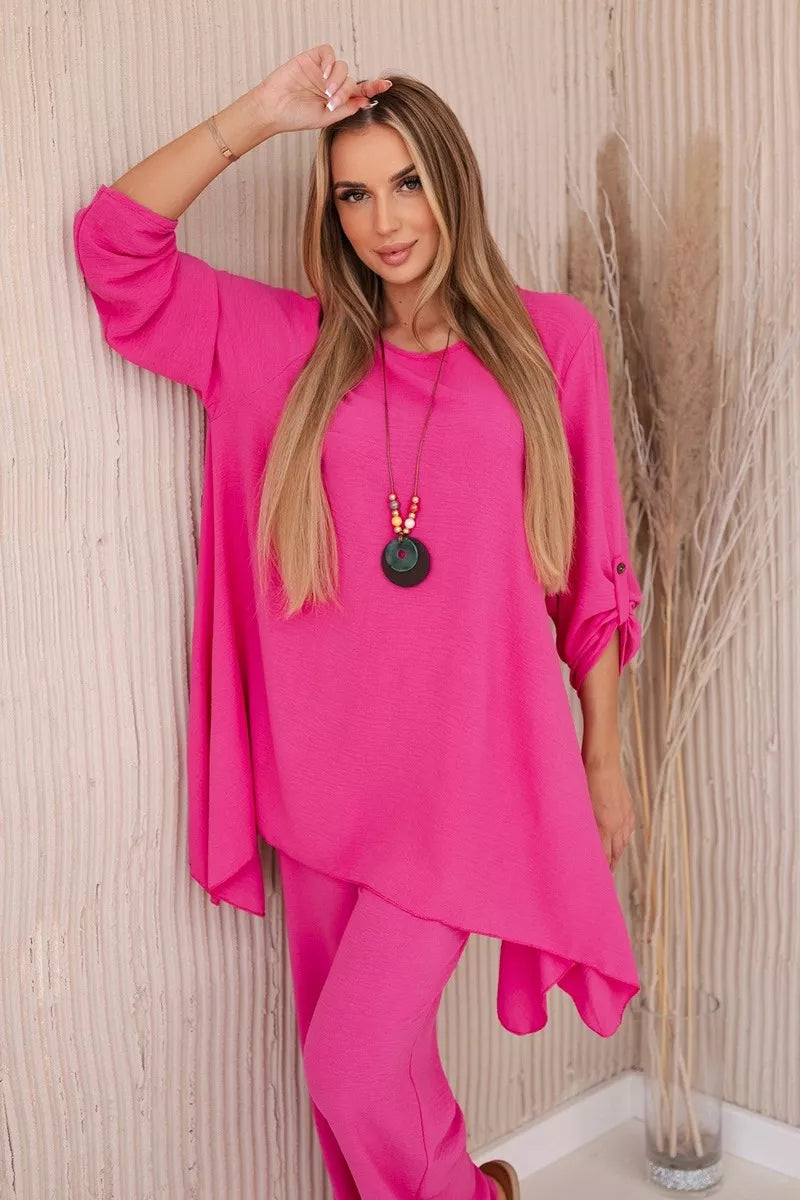 Moteriškas tamsiai rožinės spalvos komplektas Elis