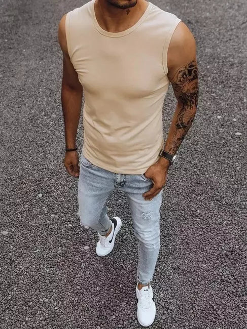 Vyriški rusvos spalvos marškinėliai Lock